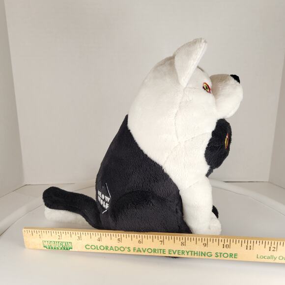 Meow Wolf Plush Cat Dog Hybrid Black White 11" Lil Oak 2020 Rare Stuffed Animal - Picture 5 of 16